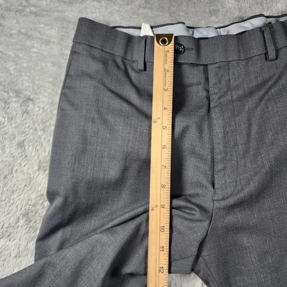 Hart Schaffner Marx Pants Mens 32x29 Gray Wool Stretch Dress Slacks (Tag‎ 34x30)